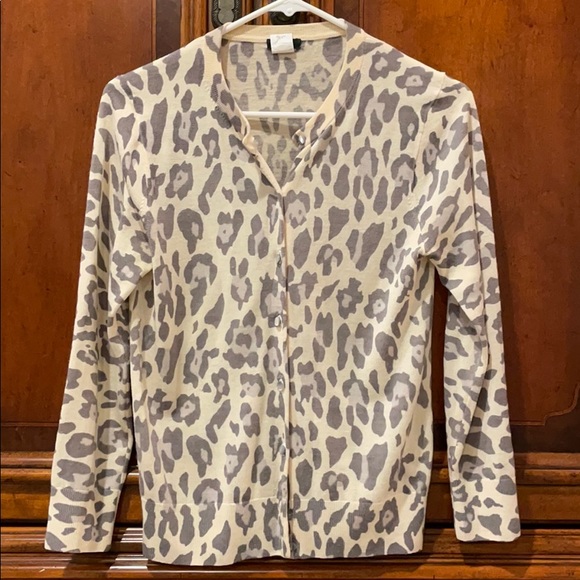 J. Crew Women’s Medium animal print cardigan - Picture 1 of 3
